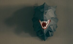 papercraft de un lobo