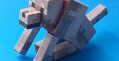 Papercraft de lobo de minecraft